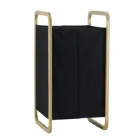 Ambia Home KOŠ NA PRÁDLO, přírodní barvy, černá