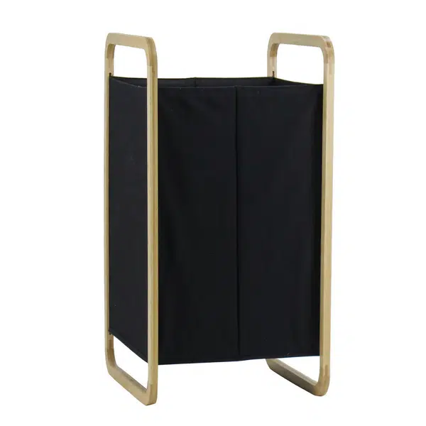 Ambia Home KOŠ NA PRÁDLO, přírodní barvy, černá