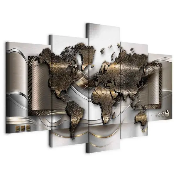 artgeist MALBA NA PLÁTNĚ, mapa světa, 100/50/1.2 cm