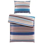 Novel POVLEČENÍ, satén, modrá, bílá, meruňková, 140/200 cm