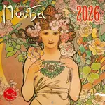 Poznámkový kalendář Alfons Mucha 2026 - nástěnný kalendář
