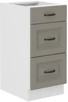 Spodní skříňka Stilo 40 D 3S BB - Premium Box Barva korpusu: Bílá, Barva dvířek: Clay Grey