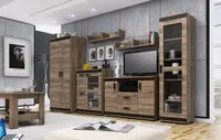 Obývací stěna Dubaj Barva korpusu: Šedá, Lišta: Šedá, Barva dvířek: Wenge