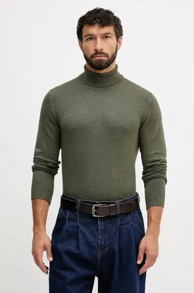 Svetr Lindbergh pánský, zelená barva, s golfem, 30-80094