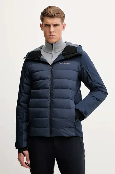 Péřová lyžařská bunda Peak Performance Shred tmavomodrá barva, G80489
