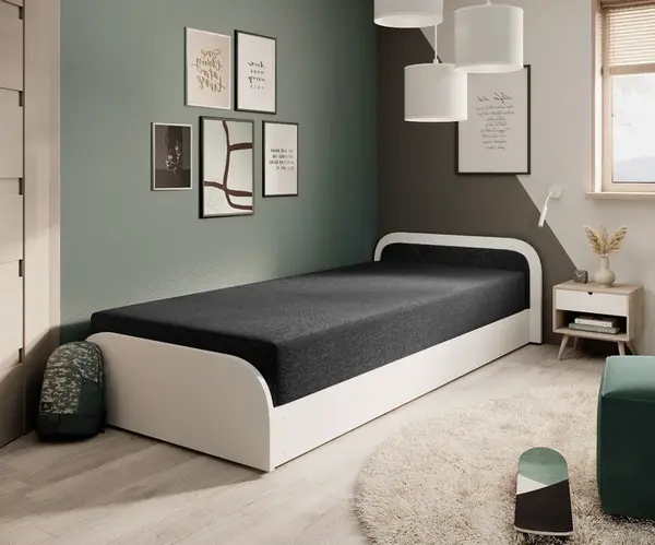 Postel Parys 90 Barva korpusu: Bílá, látka: Sawana 14, Varianty: Pravá - úložný prostor