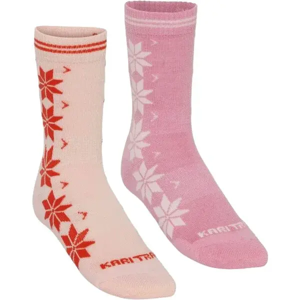 KARI TRAA VINST Dámske vlnené ponožky, ružová, veľkosť