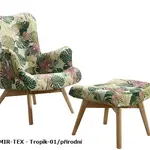 Křeslo Pik MIR-TEX - Tropic 01 a podnožka Provedení: Pouze křeslo, Nožičky: Rustikál, látka: MIR-TEX - tropik 01