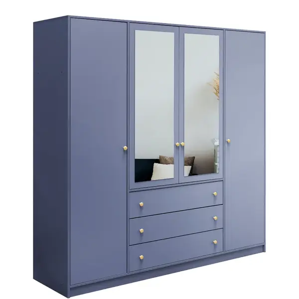 Šatní skříň Siena D4 Barva korpusu: Modrá, Rozměry: 196 cm