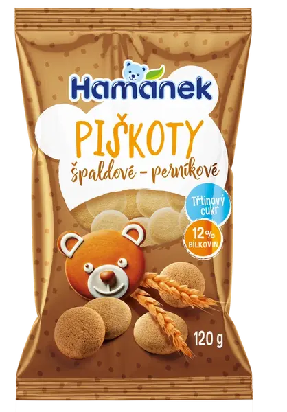 HAMÁNEK Špaldové piškóty perníkové 120 g