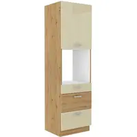 Vysoká skříňka pro vestavnou troubu Artisan 60 DPS-210 3S 1F - Premium Box Barva korpusu: Dub artisan, Barva dvířek: Krémový lesk