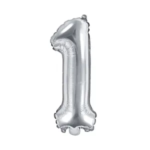 Balónik fóliový 35 cm strieborný číslo 1 ALBI