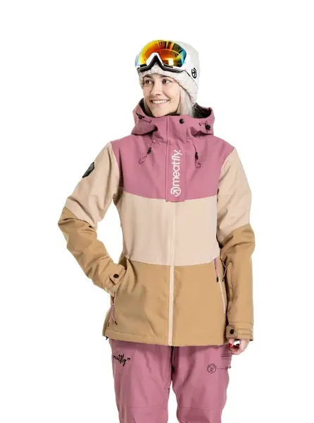 Meatfly dámská SNB & SKI bunda Kirsten Latte / Dusty Rose | Písková | Velikost L