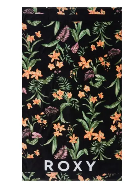 Roxy osuška Cold Water Printed Anthracite Island Escape | Černá | Velikost One Size | 100% bavlna