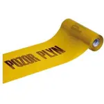Fólie výstražná POZOR PLYN, 300 mm / 70 µm, 100 m, žlutá