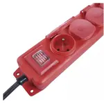 Kabel prodlužovací, 3m / 250V, 4 zásuvky, červený
