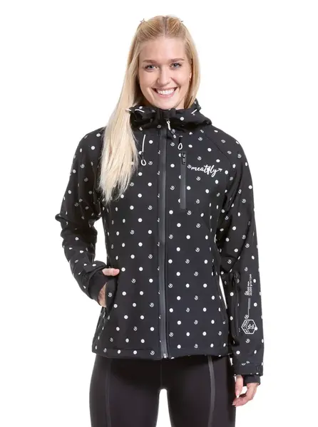 Meatfly dámská softshell bunda Zaja Dots Black | Černá | Velikost XS