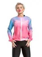 Pura vida dámská bunda Berry Bomber Mint Flowers | Růžová | Velikost L