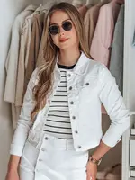 Kurtka damska jeansowa krótka ABRAVIS biała Dstreet
