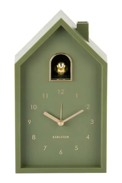 Hodiny Karlsson 11,5 x 20 x 6 cm zelená farba