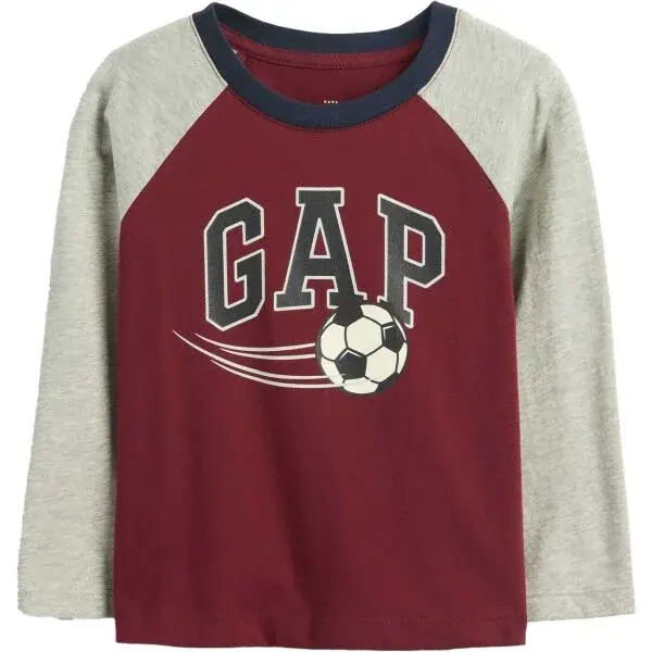 GAP V-FRCH LS LOGO RAGLAN T Dětské tričko, červená, velikost 3Y