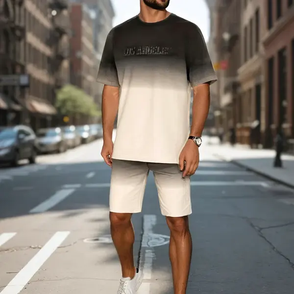 Komplet męski ombré biały Dstreet