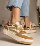 Gemre Beige women's sports sneakers Seisha