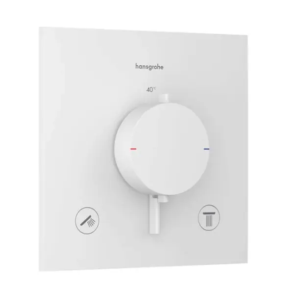 Hansgrohe Ecostat Comfort E - Termostatická baterie pod omítku, pro 2 spotřebiče, matná bílá 33711700