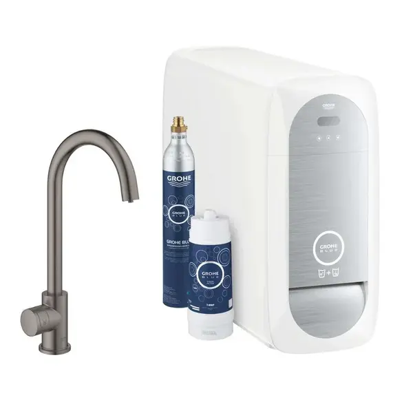 Grohe Blue Home - Dřezový ventil Mono Connected, s chladícím zařízením a filtrací, kartáčovaný Hard Graphite 31498AL1