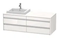 Duravit Ketho - Umyvadlová skříňka 50x140x55 cm, levá, 4 zásuvka, lesklá bílá KT6757L2222