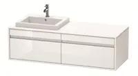 Duravit Ketho - Umyvadlová skříňka 43x140x55 cm, levá, 2 zásuvky, lesklá bílá KT6797L2222