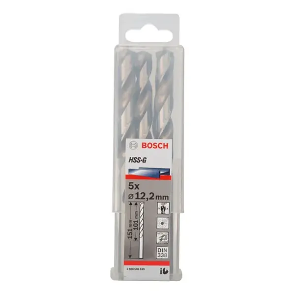 Bosch Příslušenství - Sada vrtáků do kovu, 12,2x151 mm, 5 ks 2608585539