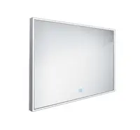 Nimco Zrcadla - Zrcadlo v rámu s LED osvětlením, 100x70 cm, hliník ZP 13004V