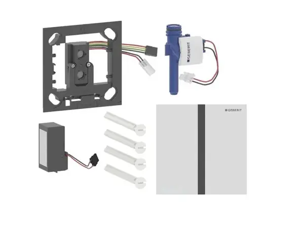 Geberit - Elektronické ovládání splachování pisoárů typ 40, síťové napájení, easy to clean, Bluetooth, matná bílá 116.227.JT.1