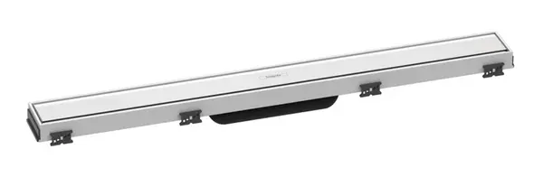 Hansgrohe RainDrain Match - Sprchový žlab s nerezovým roštem 700, s výškově stavitelným rámem, bílá 56037450