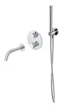 Cersanit Zen - Termostatická vanová baterie pod omítku, 3-otvorová instalace, s tělesem, s příslušenstvím, chrom S952-034