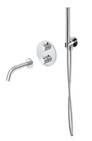 Cersanit Zen - Termostatická vanová baterie pod omítku, 3-otvorová instalace, s tělesem, s příslušenstvím, chrom S952-034