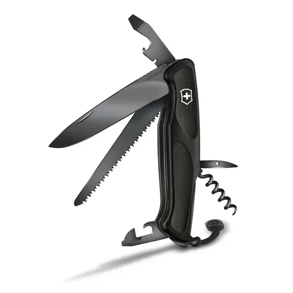 VICTORINOX - Velký kapesní nůž Ranger 55 Grip, 12 funkcí, černá 0.9563.C31P