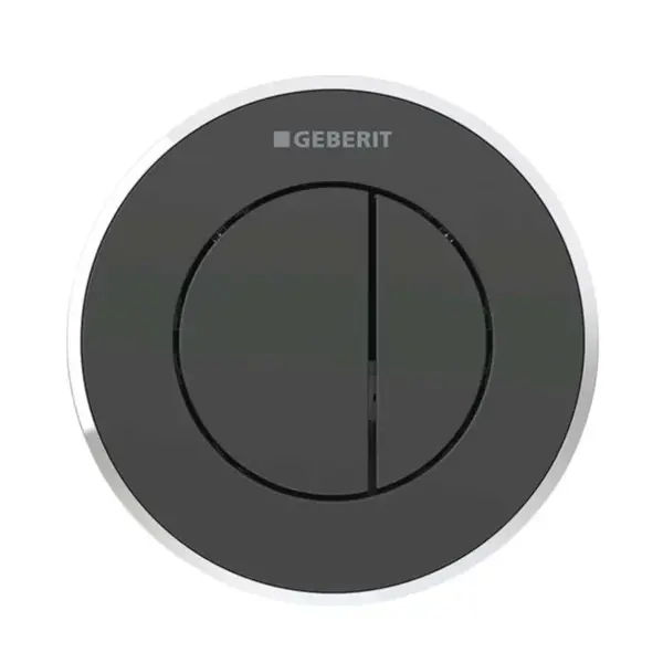 Geberit Splachovací systémy - Oddálené ovládání splachování typ 10, 2-činné, pro nádržku pod omítku 8 cm, černá/lesklý chrom 116.056.KM.1