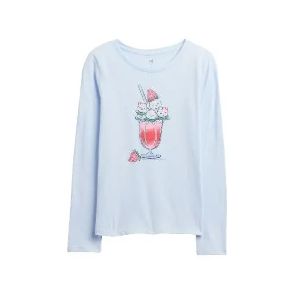 GAP V-SEPT LS VAL GR Dievčenské tričko, svetlomodrá, veľkosť