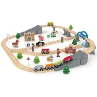 J'ADORE Detská drevená vláčková dráha s mostom a doplnkami