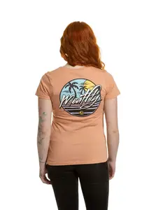 Meatfly dámské tričko Shori Coral Sand | Oranžová | Velikost XS | 100% bavlna