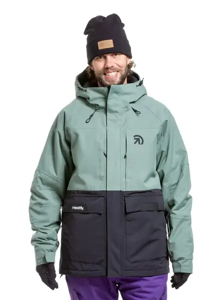 Pánská snb & ski bunda meatfly vertigo černá/zelená xl