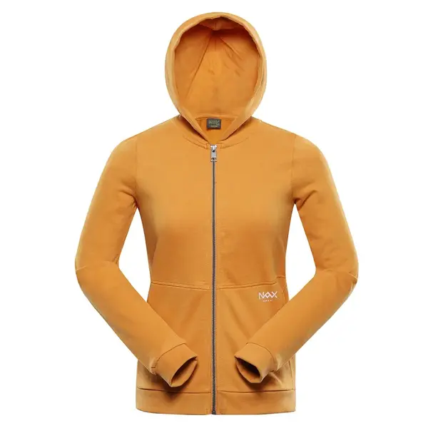 Dětská bavlněná mikina nax moldo hnědá 152-158