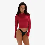 Dámské tričko s dlouhým rukávem exalted secondskin mockneck červená l