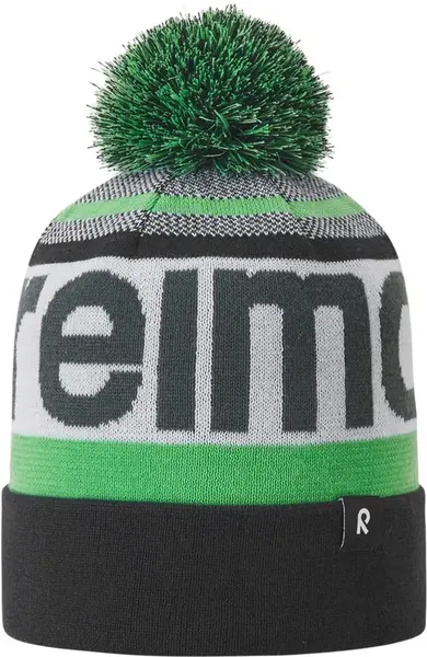 Dětská zimní čepice reima taasko černá/zelená 48-50
