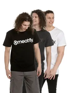 Meatfly balení pánských triček MF Logo Multipack Black / Charcoal Heather / White | Černá | Velikost L