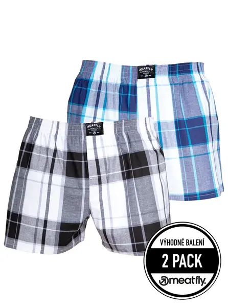 Meatfly pánské boxerky Doug Black / Blue | Černá | Velikost M
