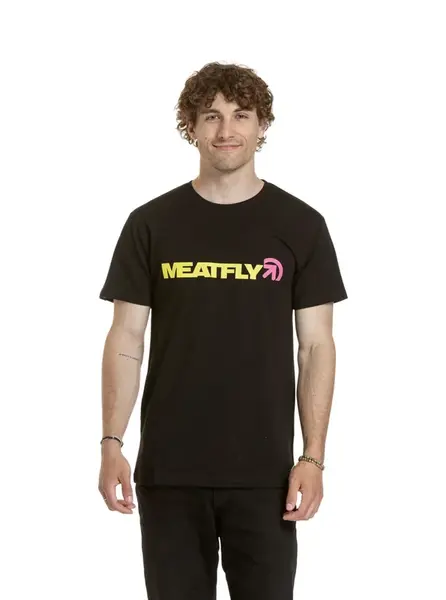 Meatfly pánské tričko Logex Lime / Black | Žlutá | Velikost XXL | 100% bavlna