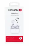 Swissten miniPODS TWS bezdrátová sluchátka Bluetooth, bílá
